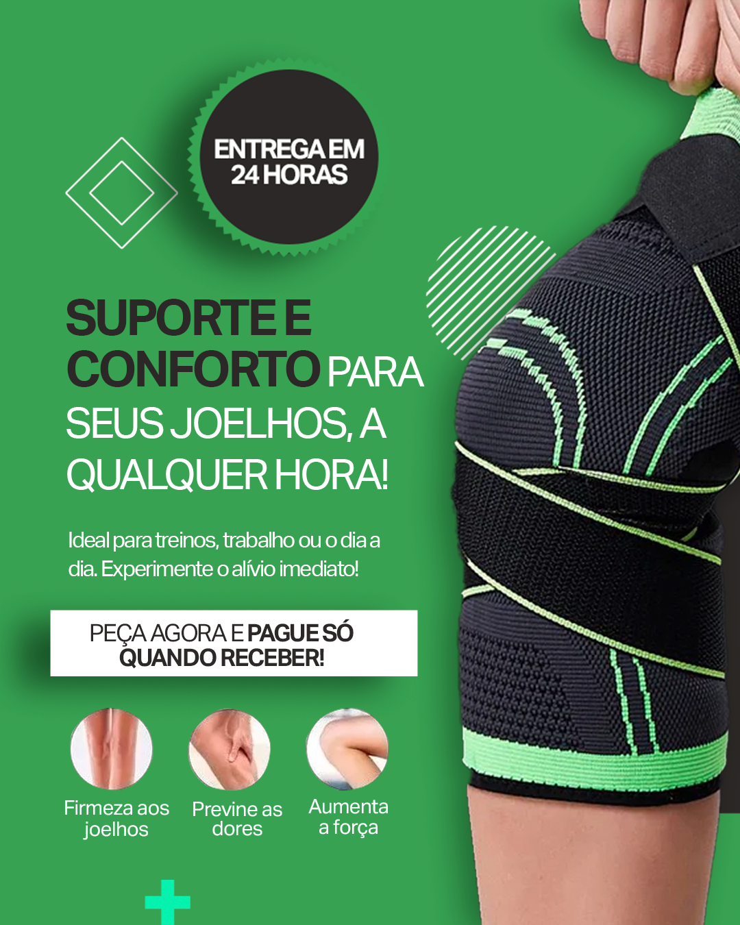 Joelheira Ortopédica Premium verde